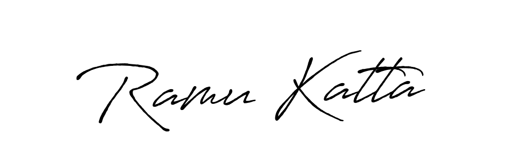 Use a signature maker to create a handwritten signature online. With this signature software, you can design (Antro_Vectra_Bolder) your own signature for name Ramu Katta. Ramu Katta signature style 7 images and pictures png