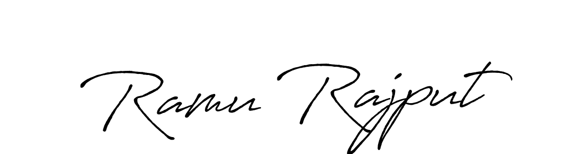 How to make Ramu Rajput name signature. Use Antro_Vectra_Bolder style for creating short signs online. This is the latest handwritten sign. Ramu Rajput signature style 7 images and pictures png