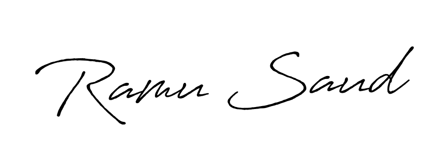 Similarly Antro_Vectra_Bolder is the best handwritten signature design. Signature creator online .You can use it as an online autograph creator for name Ramu Saud. Ramu Saud signature style 7 images and pictures png