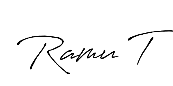 Once you've used our free online signature maker to create your best signature Antro_Vectra_Bolder style, it's time to enjoy all of the benefits that Ramu T name signing documents. Ramu T signature style 7 images and pictures png