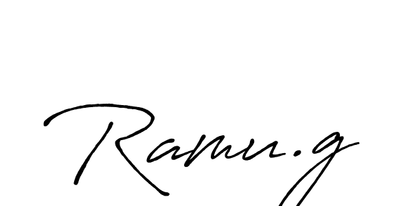 It looks lik you need a new signature style for name Ramu.g. Design unique handwritten (Antro_Vectra_Bolder) signature with our free signature maker in just a few clicks. Ramu.g signature style 7 images and pictures png