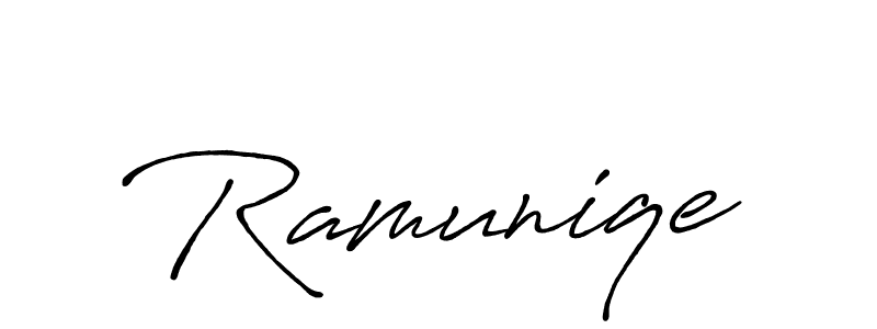 Also we have Ramuniqe name is the best signature style. Create professional handwritten signature collection using Antro_Vectra_Bolder autograph style. Ramuniqe signature style 7 images and pictures png