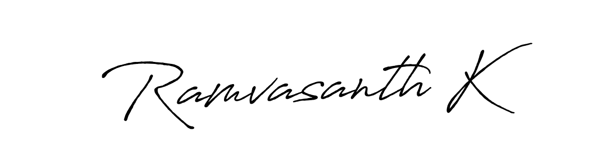 Make a beautiful signature design for name Ramvasanth K. With this signature (Antro_Vectra_Bolder) style, you can create a handwritten signature for free. Ramvasanth K signature style 7 images and pictures png