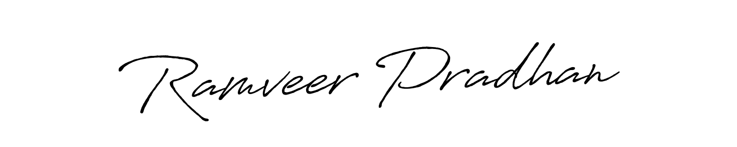 Use a signature maker to create a handwritten signature online. With this signature software, you can design (Antro_Vectra_Bolder) your own signature for name Ramveer Pradhan. Ramveer Pradhan signature style 7 images and pictures png