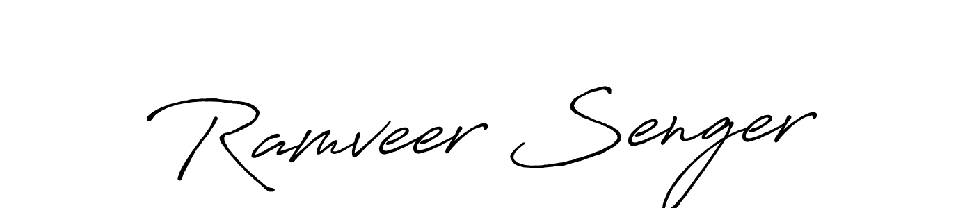 Antro_Vectra_Bolder is a professional signature style that is perfect for those who want to add a touch of class to their signature. It is also a great choice for those who want to make their signature more unique. Get Ramveer Senger name to fancy signature for free. Ramveer Senger signature style 7 images and pictures png