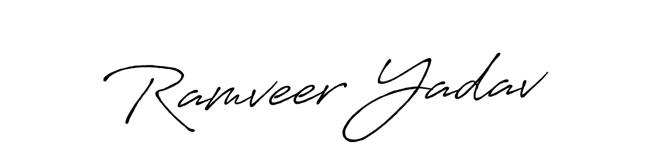 Make a beautiful signature design for name Ramveer Yadav. With this signature (Antro_Vectra_Bolder) style, you can create a handwritten signature for free. Ramveer Yadav signature style 7 images and pictures png