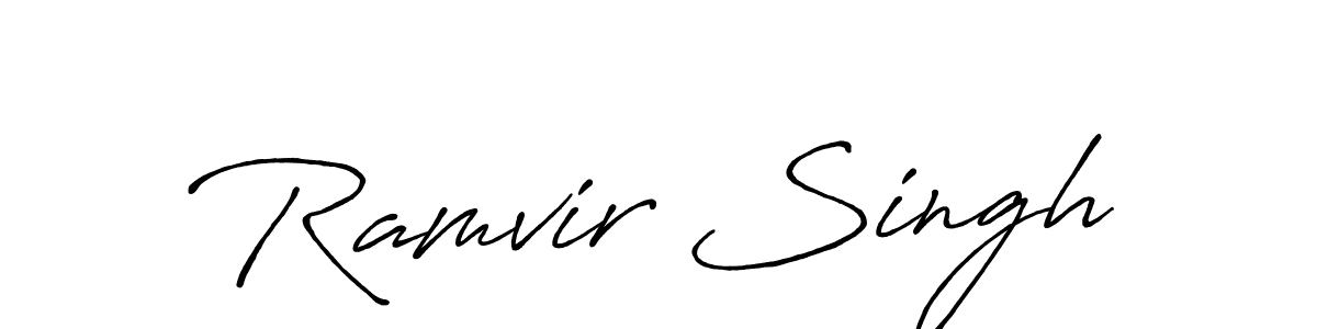 if you are searching for the best signature style for your name Ramvir Singh. so please give up your signature search. here we have designed multiple signature styles  using Antro_Vectra_Bolder. Ramvir Singh signature style 7 images and pictures png