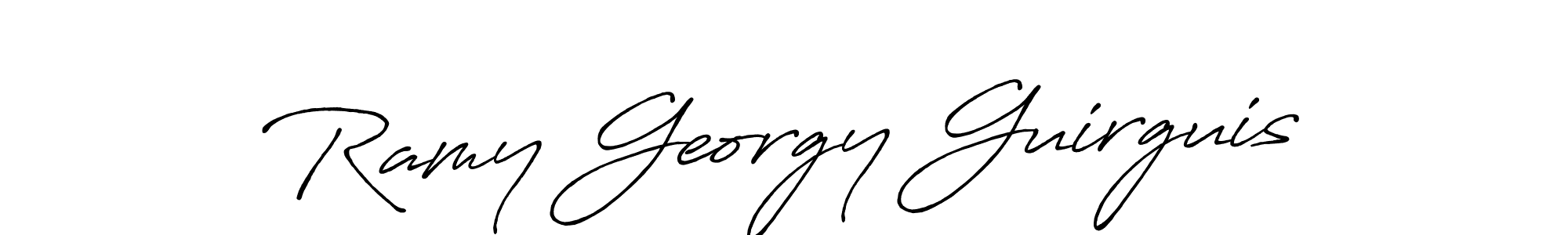 Similarly Antro_Vectra_Bolder is the best handwritten signature design. Signature creator online .You can use it as an online autograph creator for name Ramy Georgy Guirguis. Ramy Georgy Guirguis signature style 7 images and pictures png