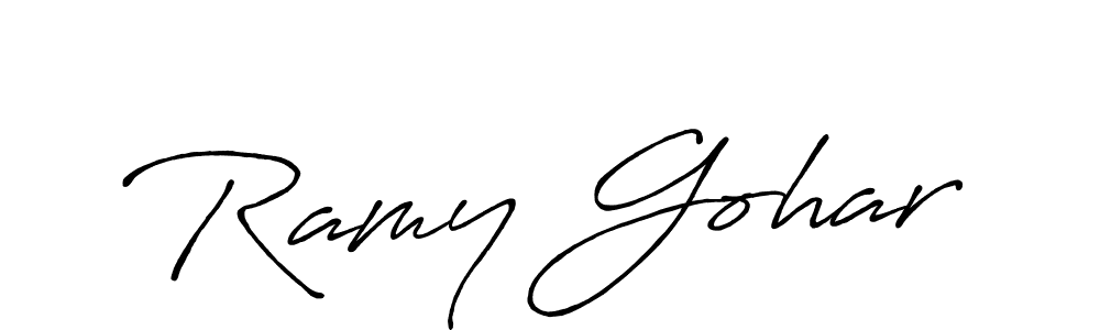 Similarly Antro_Vectra_Bolder is the best handwritten signature design. Signature creator online .You can use it as an online autograph creator for name Ramy Gohar. Ramy Gohar signature style 7 images and pictures png