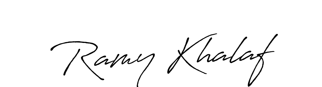 Make a beautiful signature design for name Ramy Khalaf. With this signature (Antro_Vectra_Bolder) style, you can create a handwritten signature for free. Ramy Khalaf signature style 7 images and pictures png