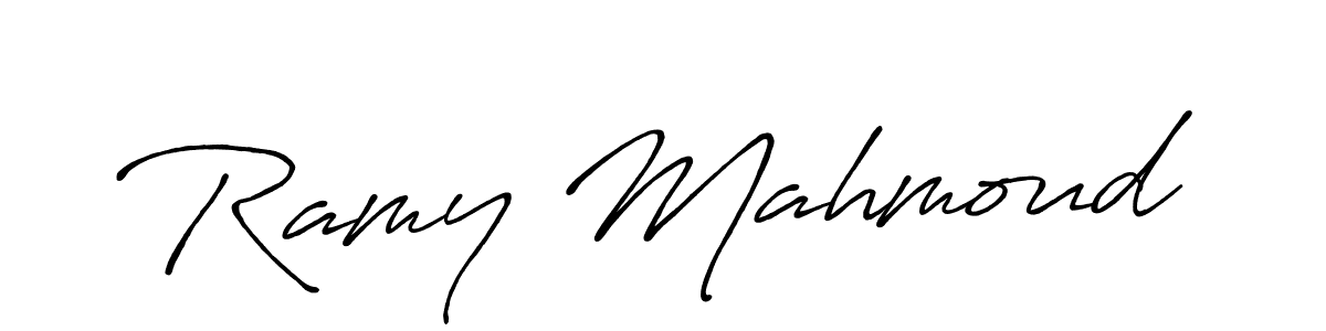 The best way (Antro_Vectra_Bolder) to make a short signature is to pick only two or three words in your name. The name Ramy Mahmoud include a total of six letters. For converting this name. Ramy Mahmoud signature style 7 images and pictures png