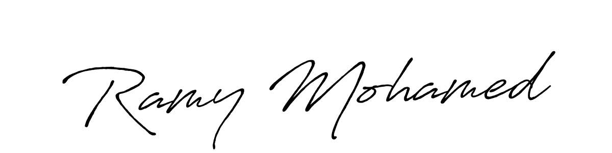 if you are searching for the best signature style for your name Ramy Mohamed. so please give up your signature search. here we have designed multiple signature styles  using Antro_Vectra_Bolder. Ramy Mohamed signature style 7 images and pictures png