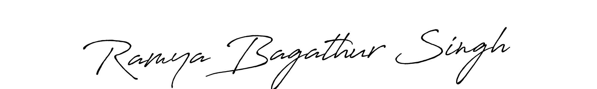 You should practise on your own different ways (Antro_Vectra_Bolder) to write your name (Ramya Bagathur Singh) in signature. don't let someone else do it for you. Ramya Bagathur Singh signature style 7 images and pictures png