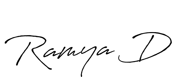 Also we have Ramya D name is the best signature style. Create professional handwritten signature collection using Antro_Vectra_Bolder autograph style. Ramya D signature style 7 images and pictures png