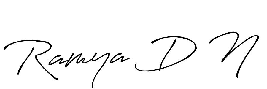 How to make Ramya D N name signature. Use Antro_Vectra_Bolder style for creating short signs online. This is the latest handwritten sign. Ramya D N signature style 7 images and pictures png