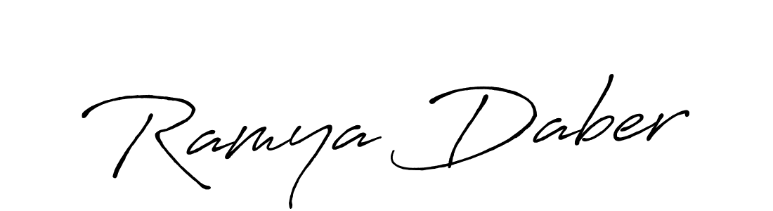 How to make Ramya Daber name signature. Use Antro_Vectra_Bolder style for creating short signs online. This is the latest handwritten sign. Ramya Daber signature style 7 images and pictures png