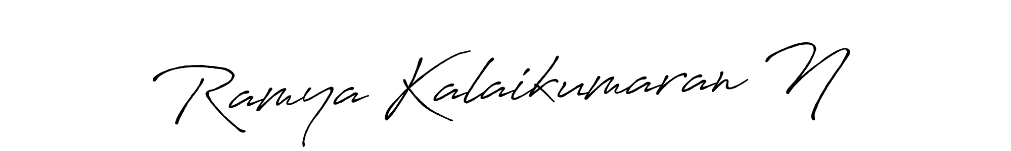 Make a beautiful signature design for name Ramya Kalaikumaran N. With this signature (Antro_Vectra_Bolder) style, you can create a handwritten signature for free. Ramya Kalaikumaran N signature style 7 images and pictures png