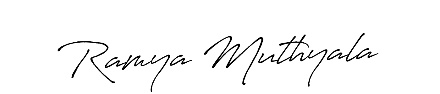 Design your own signature with our free online signature maker. With this signature software, you can create a handwritten (Antro_Vectra_Bolder) signature for name Ramya Muthyala. Ramya Muthyala signature style 7 images and pictures png