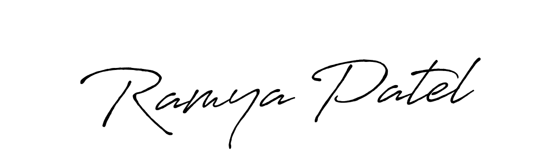 Similarly Antro_Vectra_Bolder is the best handwritten signature design. Signature creator online .You can use it as an online autograph creator for name Ramya Patel. Ramya Patel signature style 7 images and pictures png