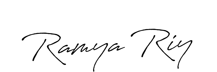 if you are searching for the best signature style for your name Ramya Riy. so please give up your signature search. here we have designed multiple signature styles  using Antro_Vectra_Bolder. Ramya Riy signature style 7 images and pictures png