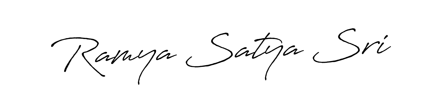 Similarly Antro_Vectra_Bolder is the best handwritten signature design. Signature creator online .You can use it as an online autograph creator for name Ramya Satya Sri. Ramya Satya Sri signature style 7 images and pictures png