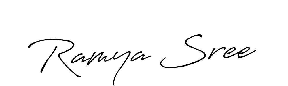 Ramya Sree stylish signature style. Best Handwritten Sign (Antro_Vectra_Bolder) for my name. Handwritten Signature Collection Ideas for my name Ramya Sree. Ramya Sree signature style 7 images and pictures png