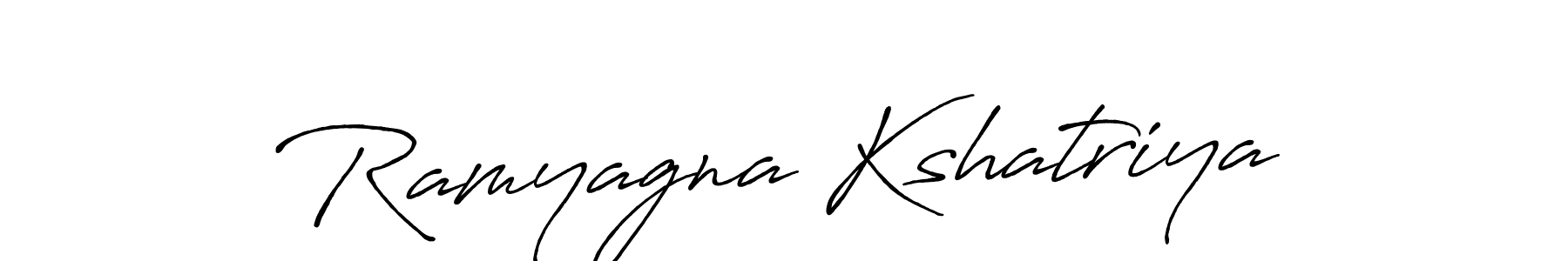 Create a beautiful signature design for name Ramyagna Kshatriya. With this signature (Antro_Vectra_Bolder) fonts, you can make a handwritten signature for free. Ramyagna Kshatriya signature style 7 images and pictures png