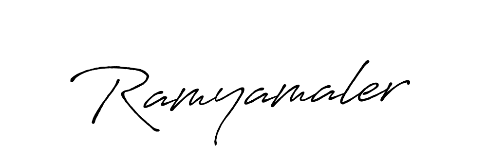 Create a beautiful signature design for name Ramyamaler. With this signature (Antro_Vectra_Bolder) fonts, you can make a handwritten signature for free. Ramyamaler signature style 7 images and pictures png