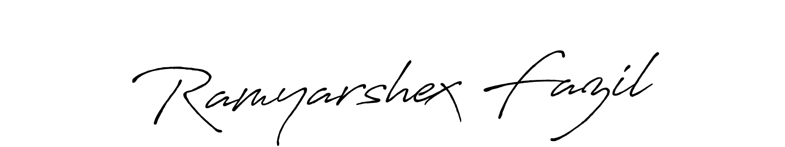 if you are searching for the best signature style for your name Ramyarshex Fazil. so please give up your signature search. here we have designed multiple signature styles  using Antro_Vectra_Bolder. Ramyarshex Fazil signature style 7 images and pictures png
