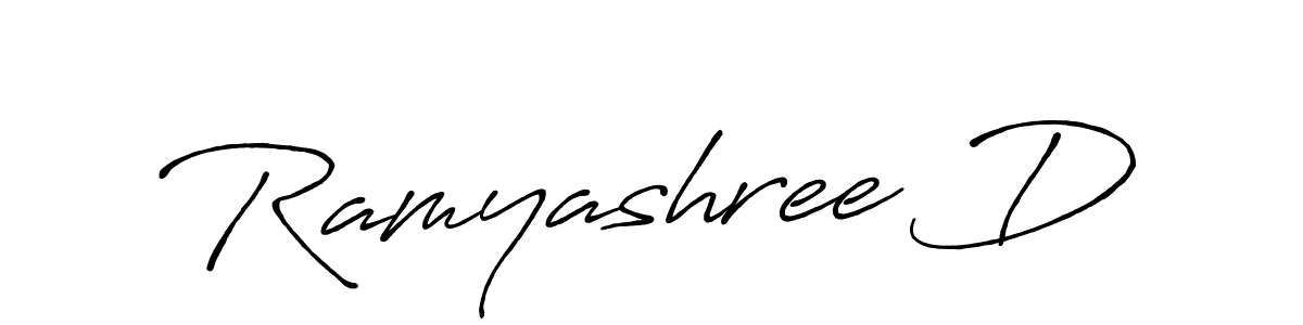 Also You can easily find your signature by using the search form. We will create Ramyashree D name handwritten signature images for you free of cost using Antro_Vectra_Bolder sign style. Ramyashree D signature style 7 images and pictures png