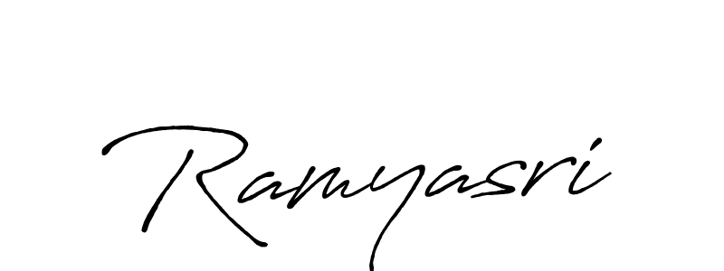 You should practise on your own different ways (Antro_Vectra_Bolder) to write your name (Ramyasri) in signature. don't let someone else do it for you. Ramyasri signature style 7 images and pictures png