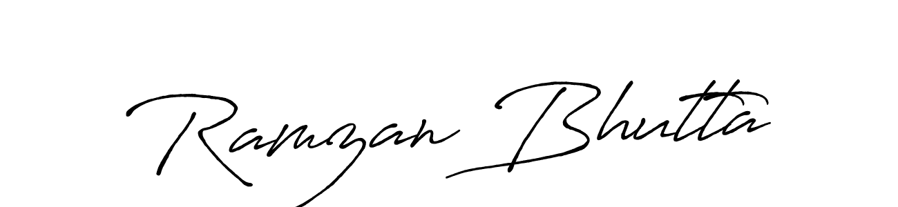 Use a signature maker to create a handwritten signature online. With this signature software, you can design (Antro_Vectra_Bolder) your own signature for name Ramzan Bhutta. Ramzan Bhutta signature style 7 images and pictures png
