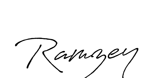 Make a beautiful signature design for name Ramzey. With this signature (Antro_Vectra_Bolder) style, you can create a handwritten signature for free. Ramzey signature style 7 images and pictures png