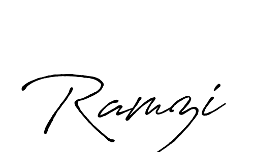 Design your own signature with our free online signature maker. With this signature software, you can create a handwritten (Antro_Vectra_Bolder) signature for name Ramzi. Ramzi signature style 7 images and pictures png
