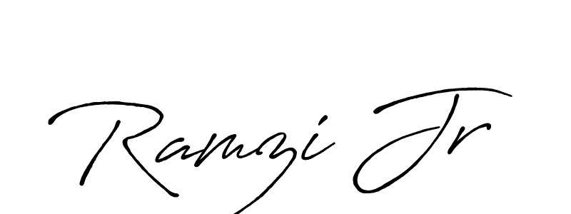 Design your own signature with our free online signature maker. With this signature software, you can create a handwritten (Antro_Vectra_Bolder) signature for name Ramzi Jr. Ramzi Jr signature style 7 images and pictures png