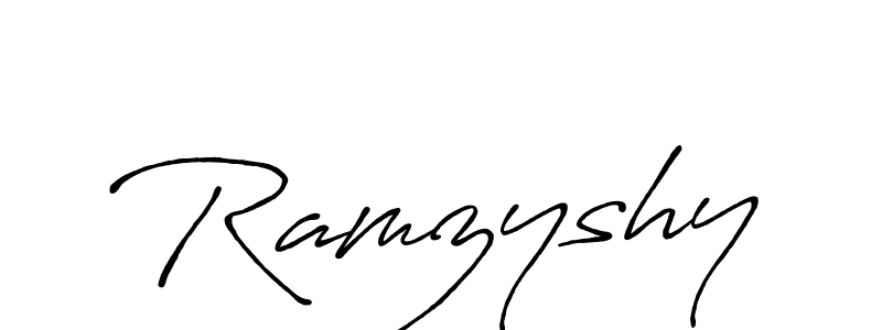 Create a beautiful signature design for name Ramzyshy. With this signature (Antro_Vectra_Bolder) fonts, you can make a handwritten signature for free. Ramzyshy signature style 7 images and pictures png