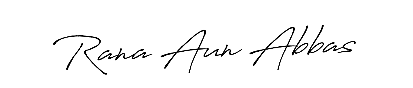 Create a beautiful signature design for name Rana Aun Abbas. With this signature (Antro_Vectra_Bolder) fonts, you can make a handwritten signature for free. Rana Aun Abbas signature style 7 images and pictures png