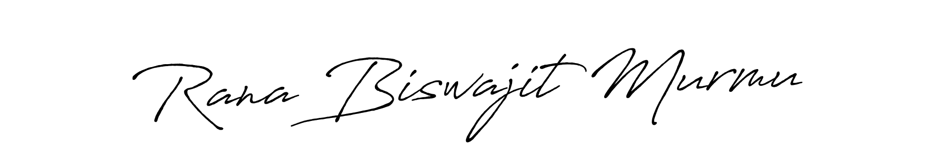 How to make Rana Biswajit Murmu name signature. Use Antro_Vectra_Bolder style for creating short signs online. This is the latest handwritten sign. Rana Biswajit Murmu signature style 7 images and pictures png