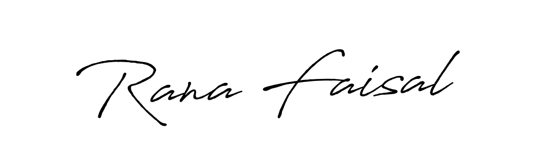 How to make Rana Faisal name signature. Use Antro_Vectra_Bolder style for creating short signs online. This is the latest handwritten sign. Rana Faisal signature style 7 images and pictures png