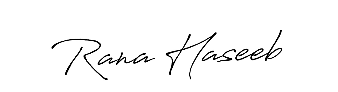 Create a beautiful signature design for name Rana Haseeb. With this signature (Antro_Vectra_Bolder) fonts, you can make a handwritten signature for free. Rana Haseeb signature style 7 images and pictures png