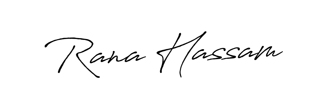 How to make Rana Hassam name signature. Use Antro_Vectra_Bolder style for creating short signs online. This is the latest handwritten sign. Rana Hassam signature style 7 images and pictures png