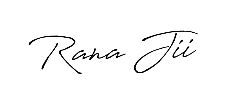 How to make Rana Jii name signature. Use Antro_Vectra_Bolder style for creating short signs online. This is the latest handwritten sign. Rana Jii signature style 7 images and pictures png