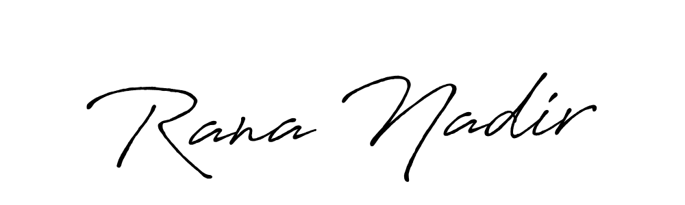 Also we have Rana Nadir name is the best signature style. Create professional handwritten signature collection using Antro_Vectra_Bolder autograph style. Rana Nadir signature style 7 images and pictures png