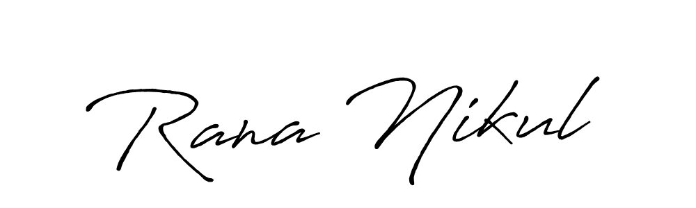 if you are searching for the best signature style for your name Rana Nikul. so please give up your signature search. here we have designed multiple signature styles  using Antro_Vectra_Bolder. Rana Nikul signature style 7 images and pictures png