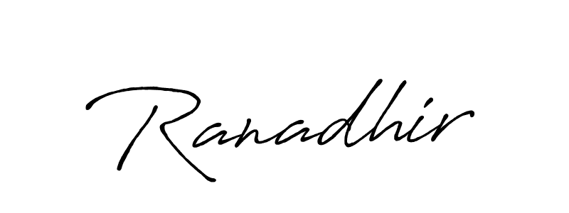 Design your own signature with our free online signature maker. With this signature software, you can create a handwritten (Antro_Vectra_Bolder) signature for name Ranadhir. Ranadhir signature style 7 images and pictures png