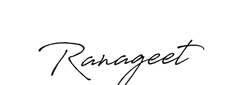 How to make Ranageet signature? Antro_Vectra_Bolder is a professional autograph style. Create handwritten signature for Ranageet name. Ranageet signature style 7 images and pictures png