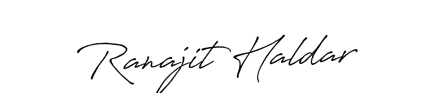 Create a beautiful signature design for name Ranajit Haldar. With this signature (Antro_Vectra_Bolder) fonts, you can make a handwritten signature for free. Ranajit Haldar signature style 7 images and pictures png
