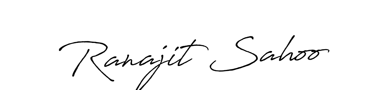 Ranajit Sahoo stylish signature style. Best Handwritten Sign (Antro_Vectra_Bolder) for my name. Handwritten Signature Collection Ideas for my name Ranajit Sahoo. Ranajit Sahoo signature style 7 images and pictures png