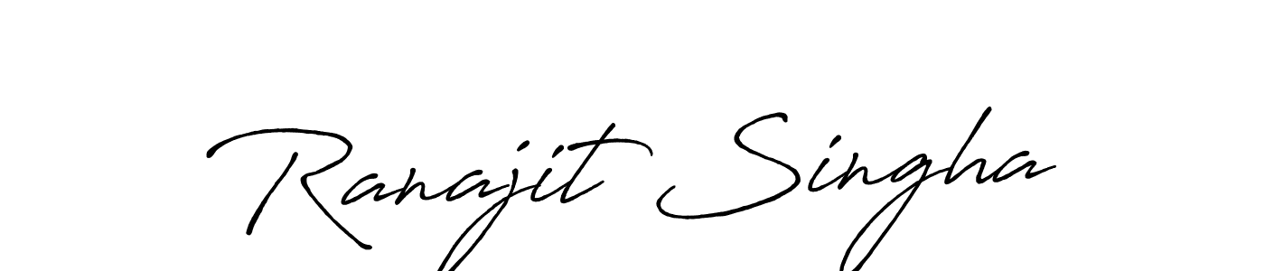 Create a beautiful signature design for name Ranajit Singha. With this signature (Antro_Vectra_Bolder) fonts, you can make a handwritten signature for free. Ranajit Singha signature style 7 images and pictures png