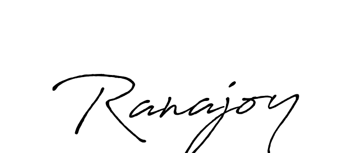 How to make Ranajoy name signature. Use Antro_Vectra_Bolder style for creating short signs online. This is the latest handwritten sign. Ranajoy signature style 7 images and pictures png